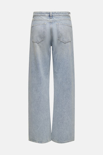 Jean en denim bleu clair large de ONLY, avec des poches arrière et une jambe large.