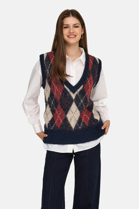 ONLNOEME LIFE SL JQ VEST V-NECK KNT