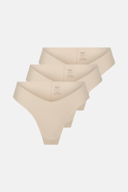Ecru slips van ONLY®, weergegeven in een gestapelde compositie op een effen achtergrond.