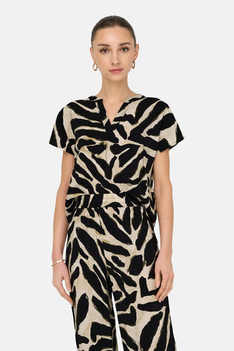 Blouse met korte mouwen - Zwart