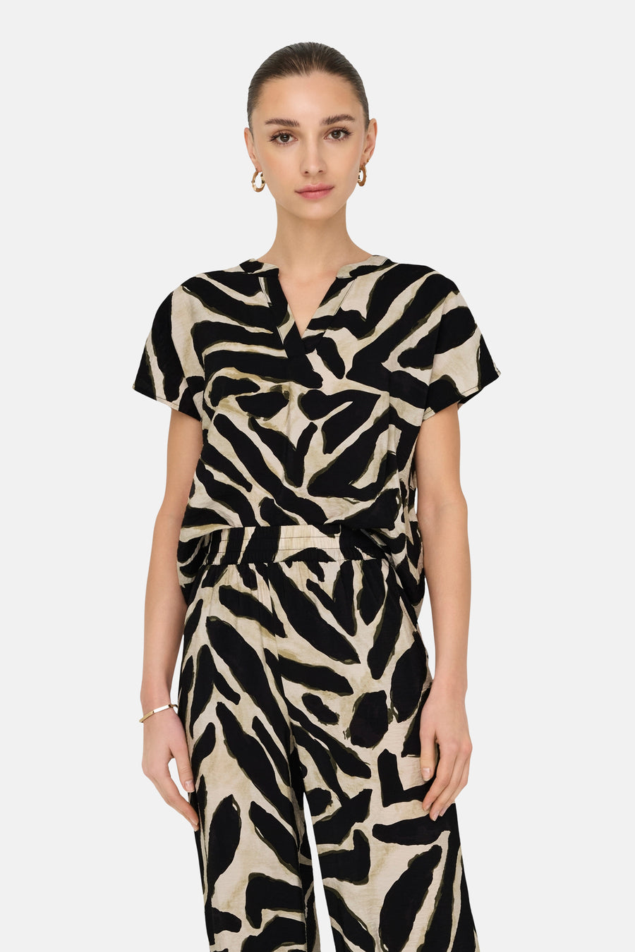 Blouse met korte mouwen - Zwart - JDY