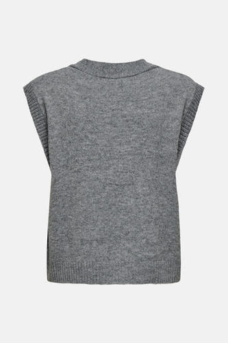 Grijs debardeur van JDY met ribgebreide afwerking aan de mouwen en een fijne knitwear textuur.
