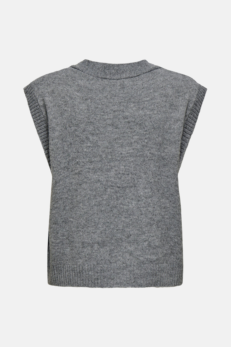Grijs debardeur van JDY met ribgebreide afwerking aan de mouwen en een fijne knitwear textuur.
