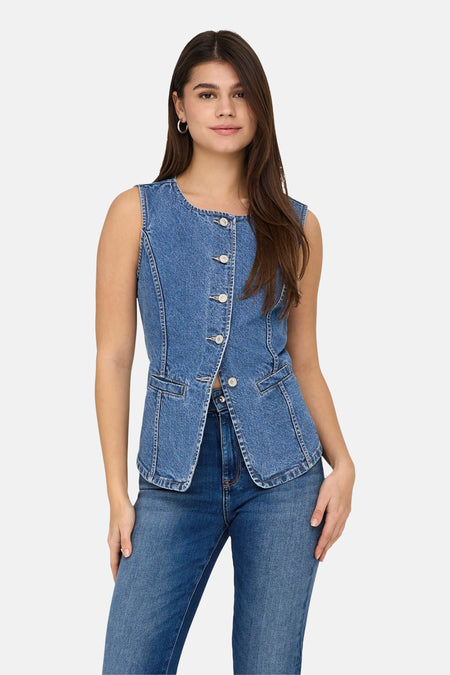 ONLGIULINA S/L BUTTON VEST DNM MAE