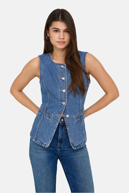 ONLGIULINA S/L BUTTON VEST DNM MAE