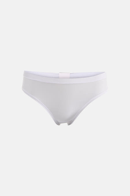 Blauwe slip van ONLY, effen van kleur met een witte tailleband.
