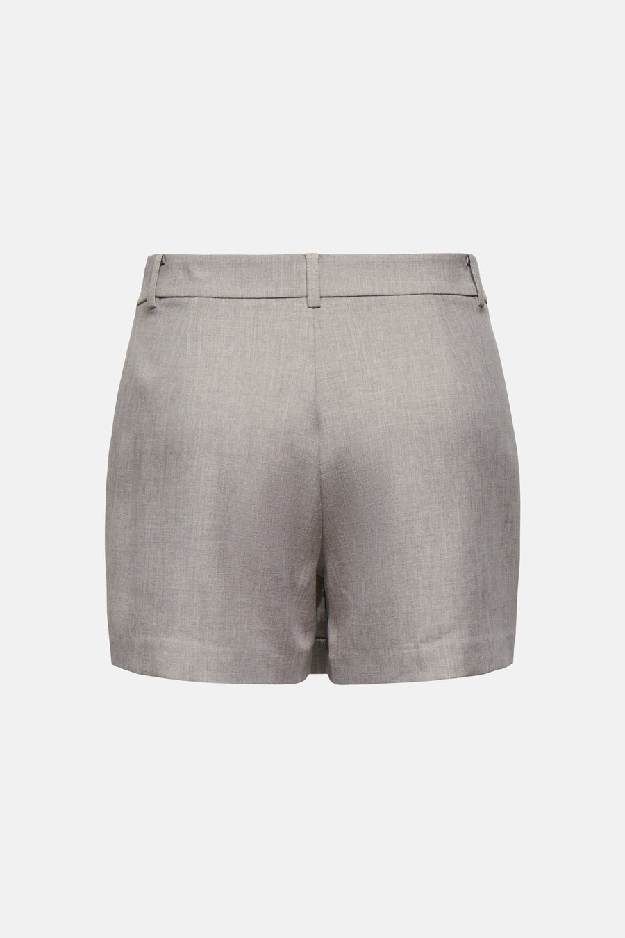 Beige short van ONLY®, achterkant, met riemlussen en een fijne geweven textuur.