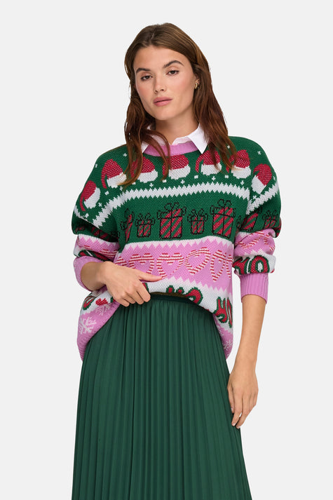 Pull met ronde hals - multicolor