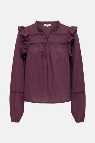 Blouse met lange mouwen - Bordeaux