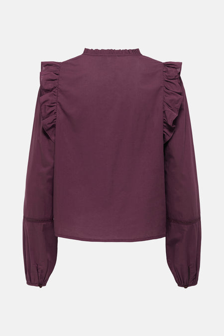 Blouse met lange mouwen - Bordeaux