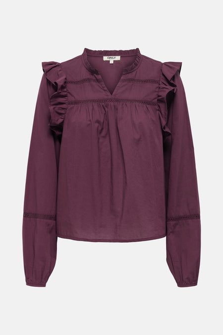 Blouse met lange mouwen - Bordeaux