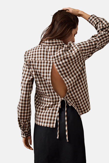 ONLLIVA CATH LIFE LS TIE CHECK SHIRT WVN