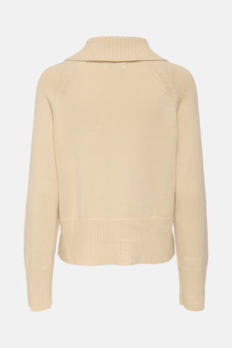 Ecru pull van JDY, met een hoge kraag en lange mouwen.