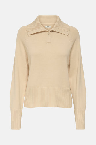 JDYTRISS L/S BUTTON COLLAR PULLOVER KNT - JDY