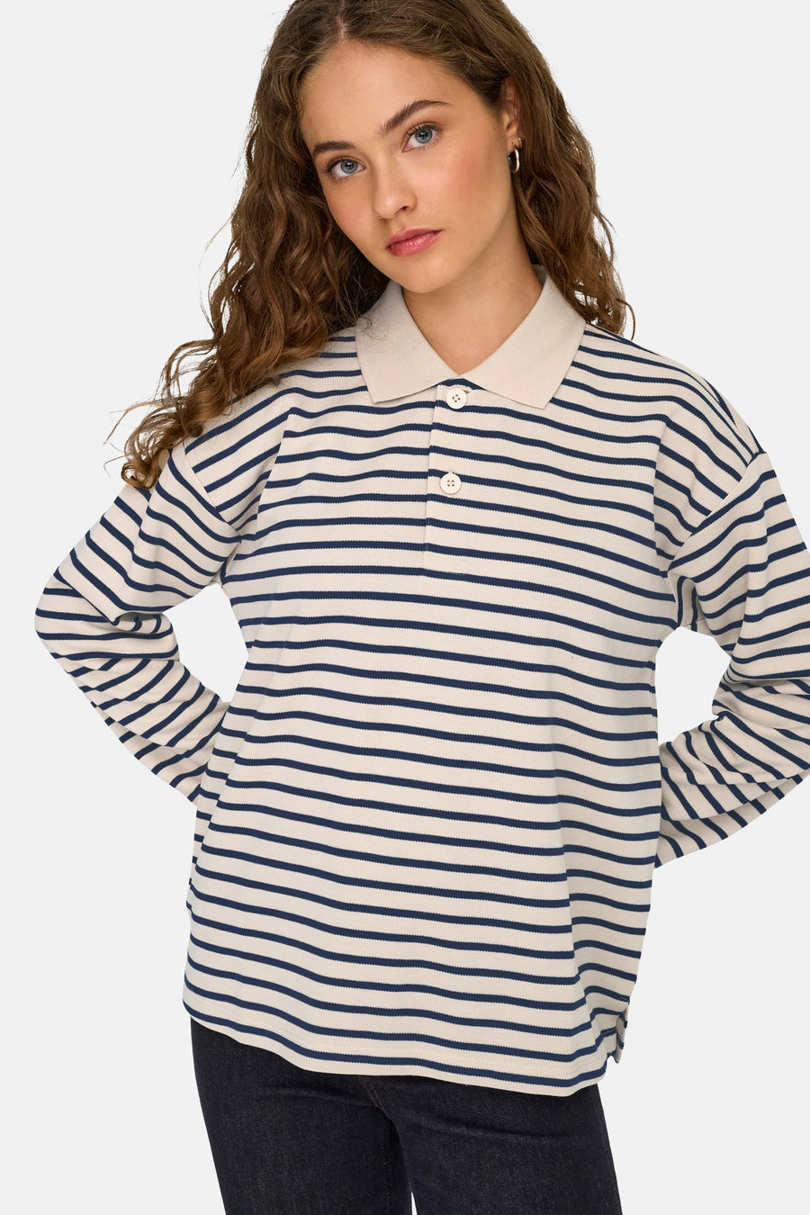 Polo à manches longues - écru - JDY