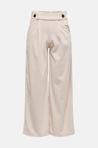 Ecru broek van JDY, met brede pijpen en knoopdetails.
