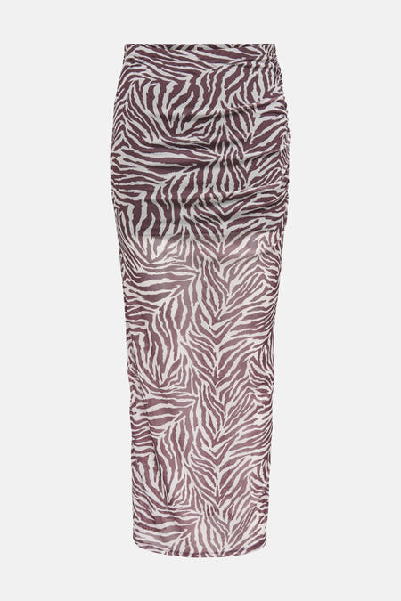 Longue jupe brune de ONLY avec un imprimé zébré.