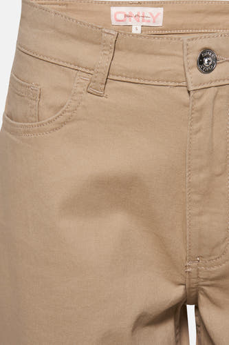 Short beige ONLY, with pockets and a detailed button-up.