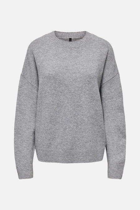 Pull met ronde hals - grijs