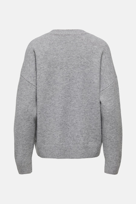 Pull met ronde hals - grijs