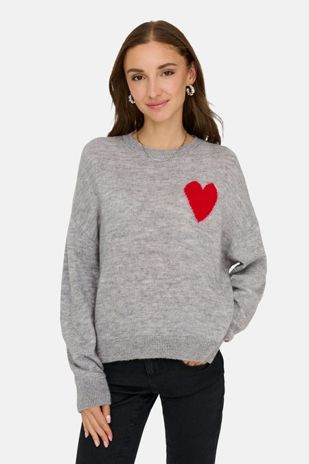 JDYVITTORIA L/S HEART PULLOVER KNT