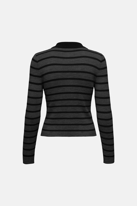 Pull col O - gris