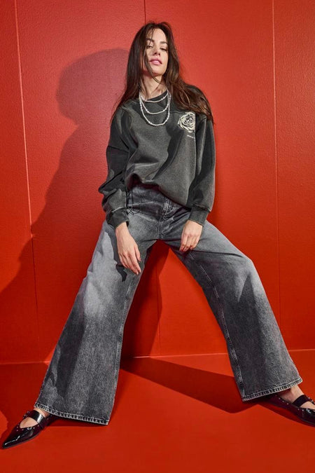 Jeans wide mid grey denim - ONLY®
