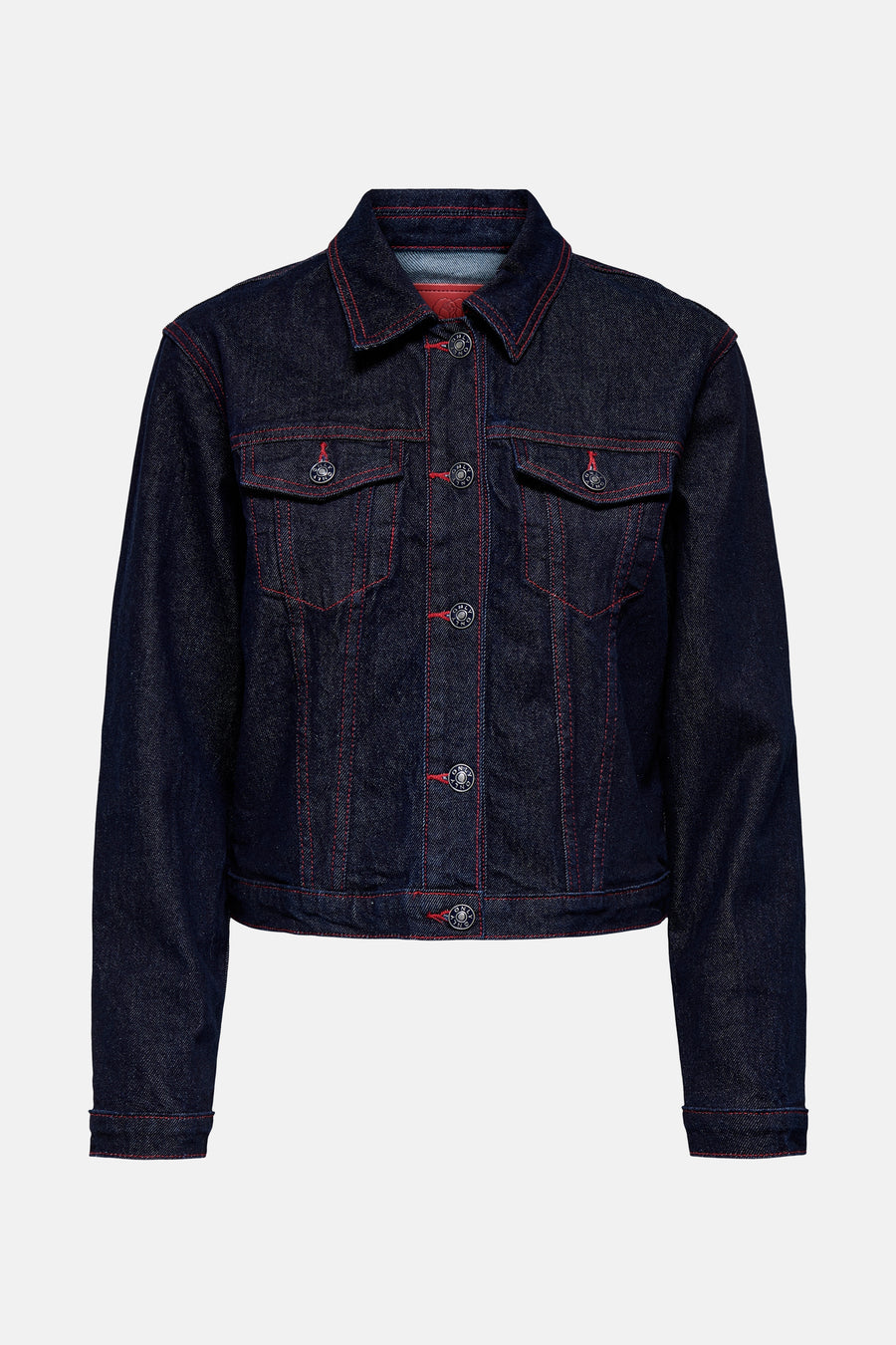 ONLCARNABY L/S RED STITCH DNM JACKET MAE