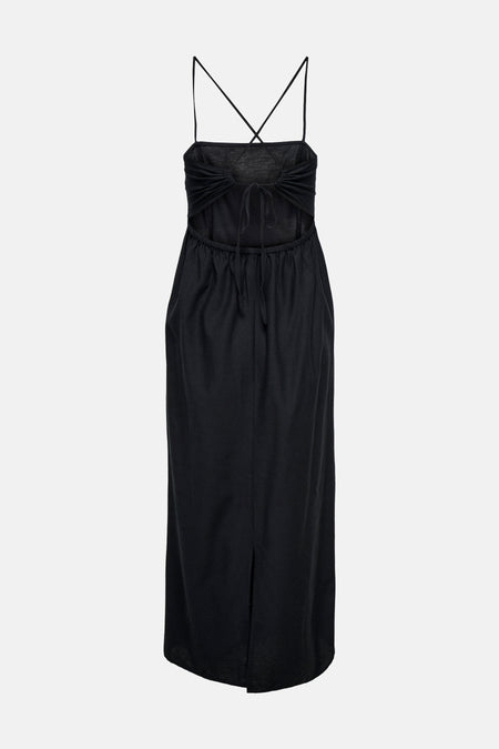 ONLJAKIRI LINEN STRAP MIDI DRESS WVN