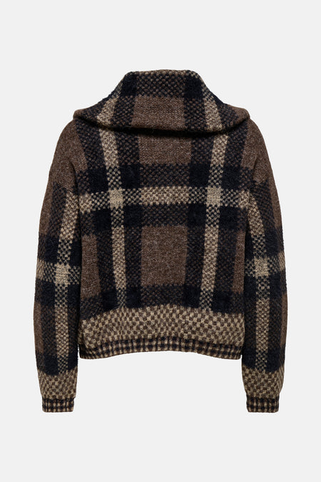 ONLMAROON LS ZIP COLLAR CARDIGAN KNT