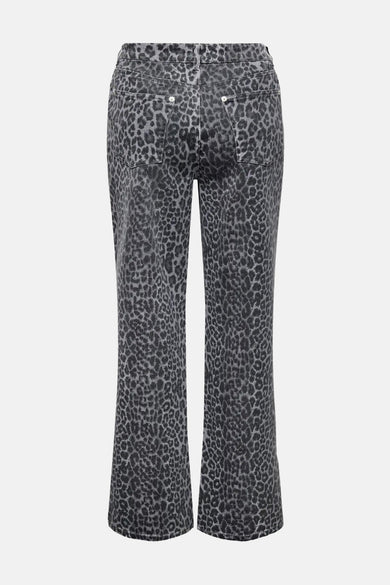 Pantalon gris d'ONLY avec imprimé léopard.
