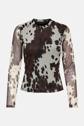 T-shirt met lange mouwen - Bruin