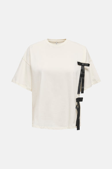 T-shirt blanc à manches courtes d'ONLY, tissu uni.