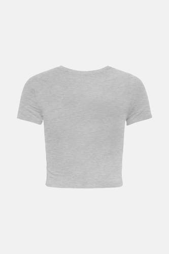 Grijs T-shirt met korte mouwen van ONLY, met een fijne textuur.