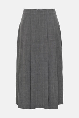 Robe grise d'ONLY, avec un motif à carreaux et des plis.
