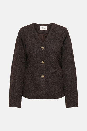 Bruine blazer van JDY, met lange mouwen en drie knopen.