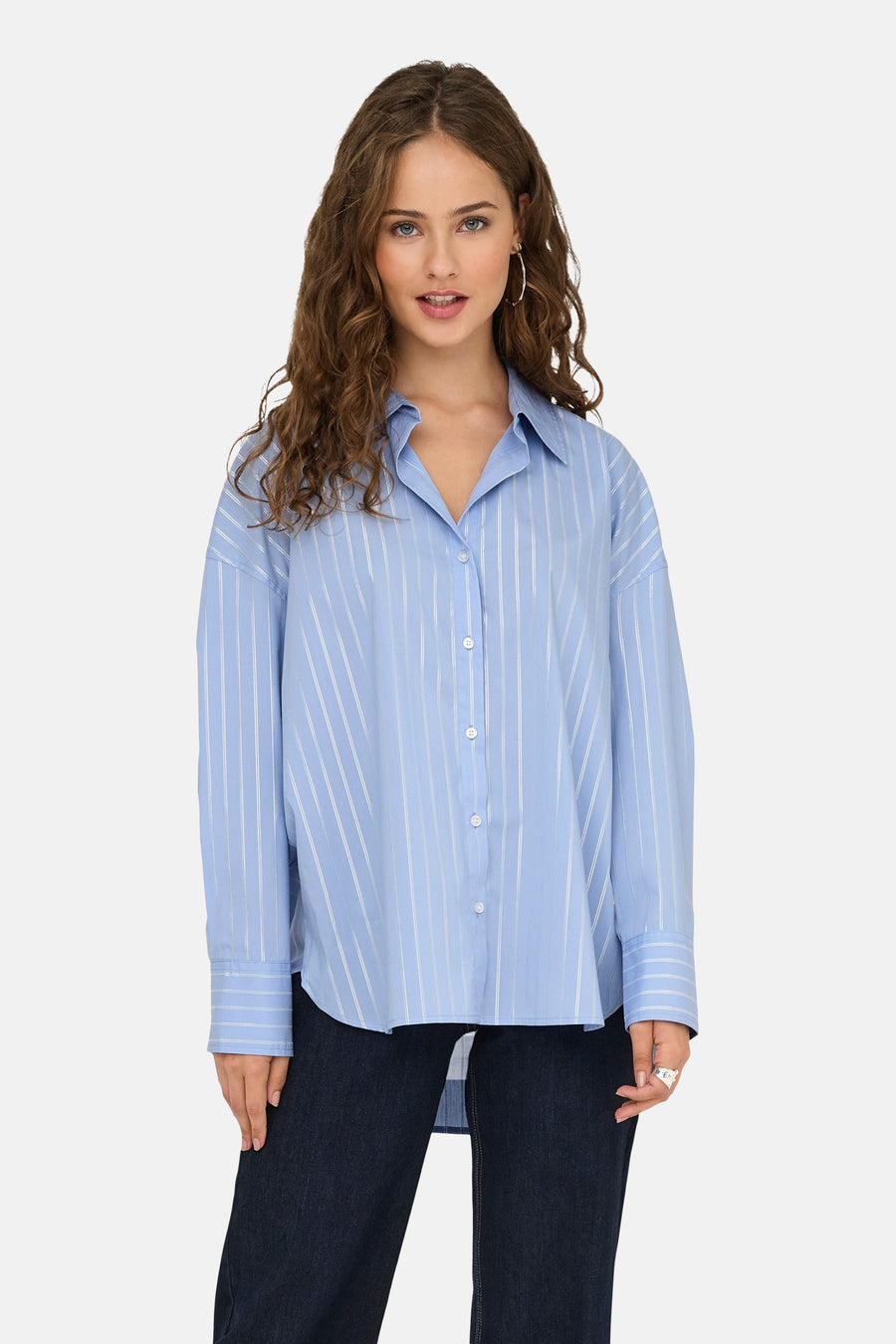 Blouse met lange mouwen - blauw