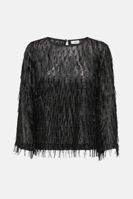 JDYFLEUR L/S O-NECK TOP WVN
