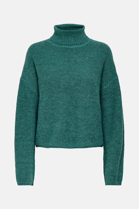 Gilet vert de JDY, avec des manches longues et une texture tricotée.