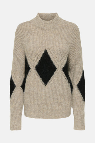 Trui met rolkraag beige - JDY