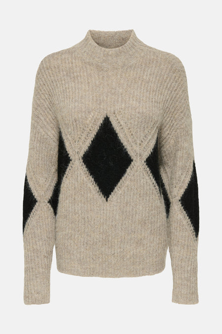 Trui met rolkraag beige - JDY