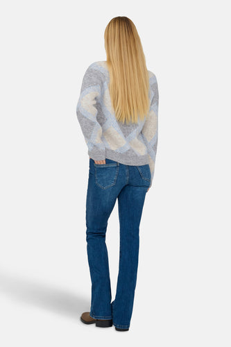 Trui met V-hals grijs - JDY