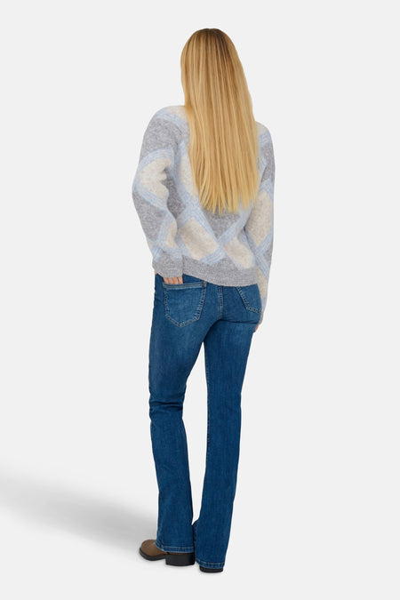 Trui met V-hals grijs - JDY