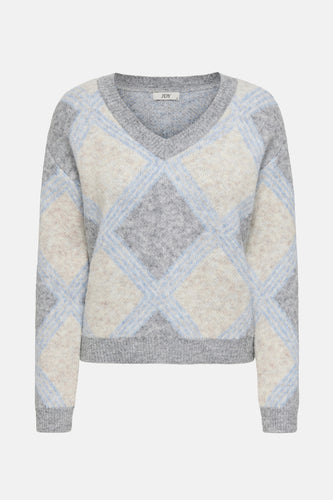 Trui met V-hals grijs - JDY