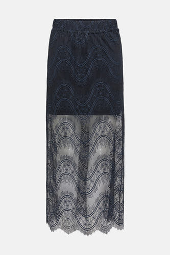 Jupe longue bleu marine de JDY avec des détails sur les bords et une ceinture élastique.