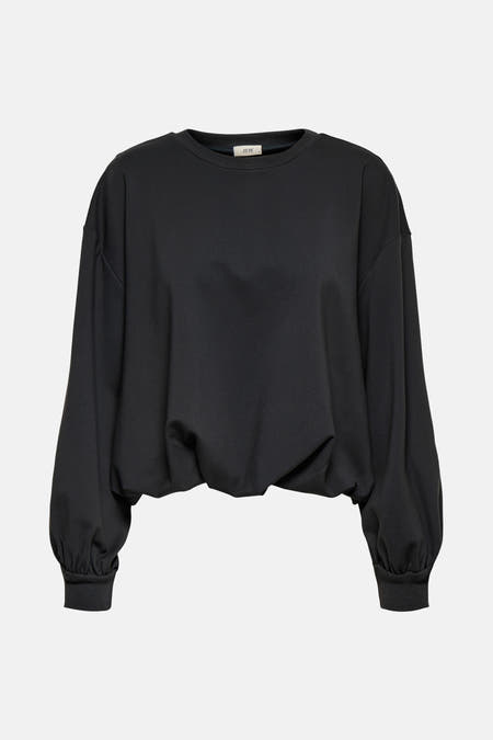 Gilet gris de JDY avec des manches longues et des poignets et un bord côtelés.