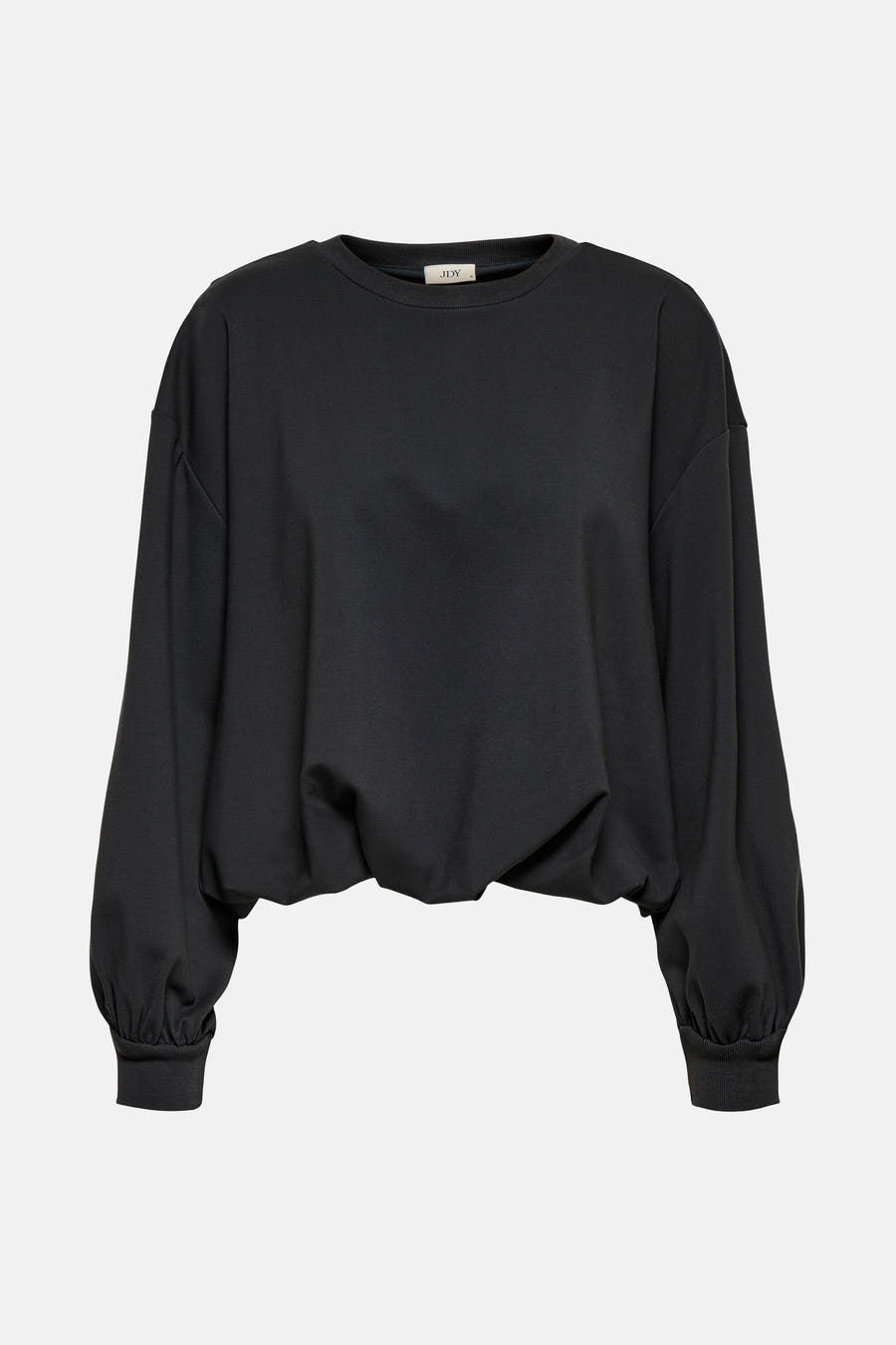 Grijze sweater van JDY met lange, pofmouwen en geribbelde manchetten en zoom.