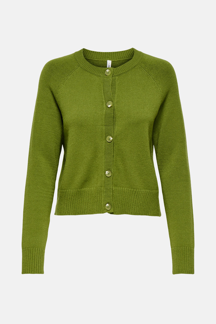 Groen vest van ONLY, met lange mouwen en knoopsluiting.