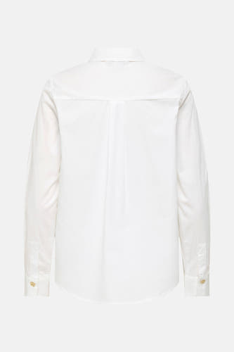 Blanc, chemise à manches longues de ONLY®, vue de derrière, avec détail de bouton sur les poignets.