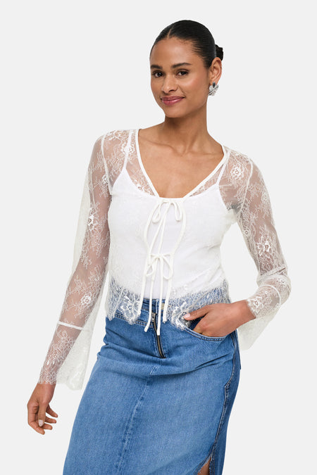 Blouse met lange mouwen - wit